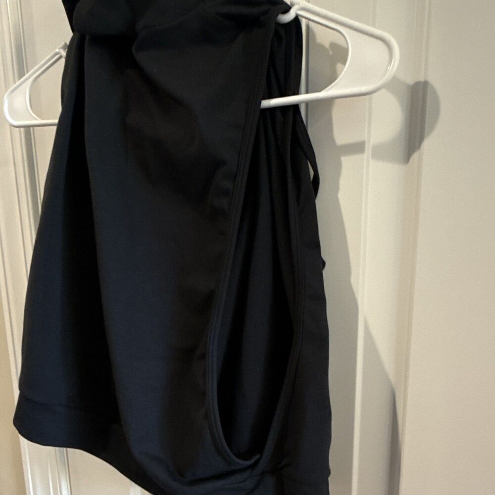 Halara Black Sleeveless Cropped Drawstring Hoodie Tank NWT Large - Picture 5 of 5